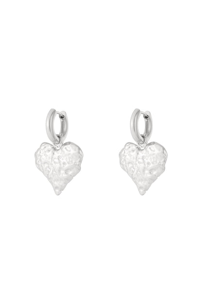Textured Hearts oorbellen