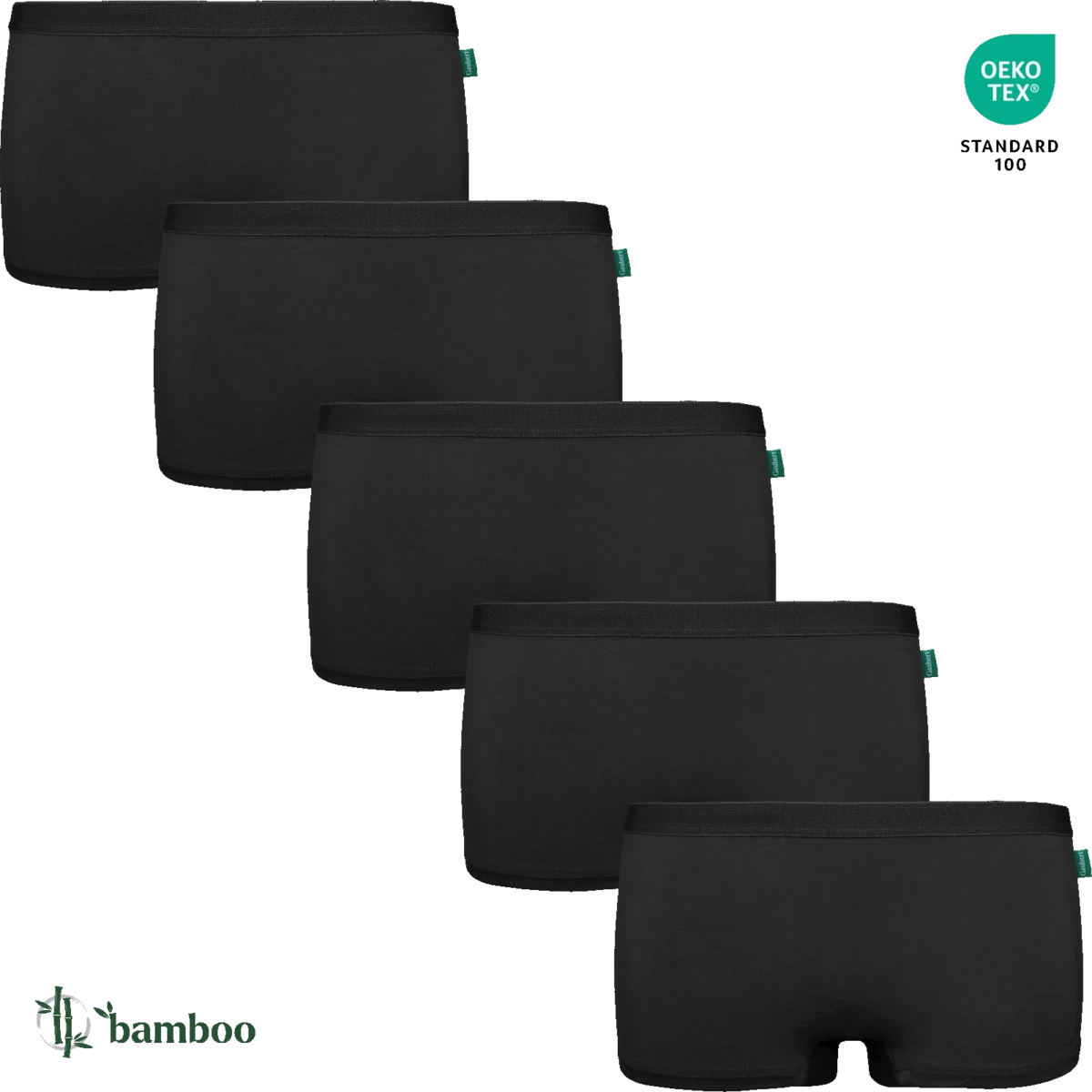 Gaubert Dames Bamboe Boxershorts Laag - Zwart - 5-Pack