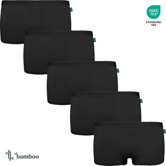 Gaubert Dames Bamboe Boxershorts Laag - Zwart - 5-Pack