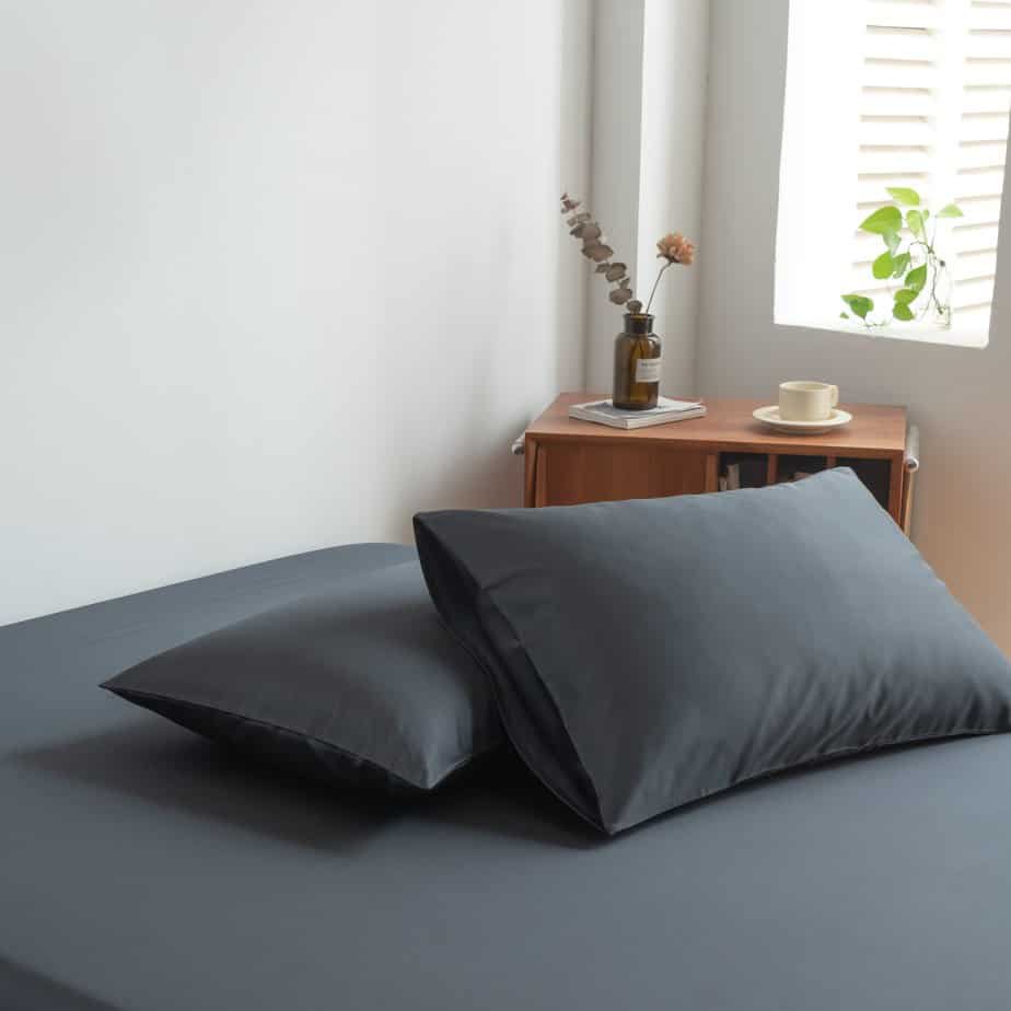 Donkerblauw bamboe Kussenslopen Premium - 400TC Tanboocel – Set van 2 - Space Blue