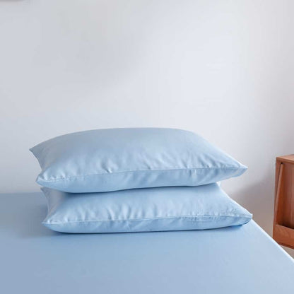 Lichtblauw bamboe Kussenslopen Premium - 400TC Tanboocel – Set van 2 - Sky Blue