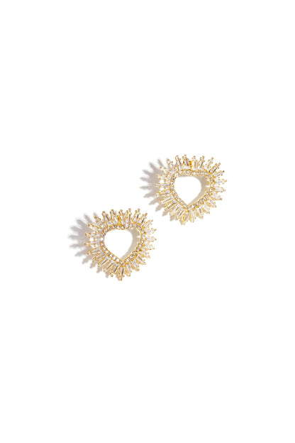 Koperen oorbellen met hartvormige, elegante kerst, luxe serie, damessieraden