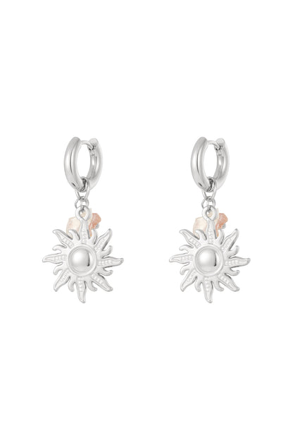 Oorbellen van roestvrij staal met zon/maan, casual, dagelijks, eenvoudig, serie, damessieraden