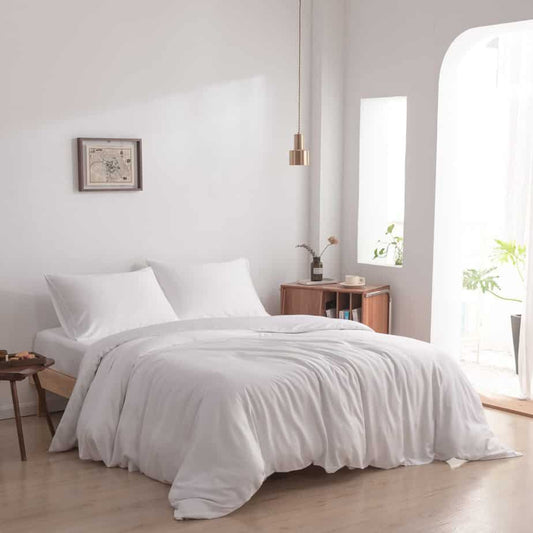 Wit bamboe dekbedovertrek Premium - 400TC Tanboocel - 100% bamboe - Coco white -