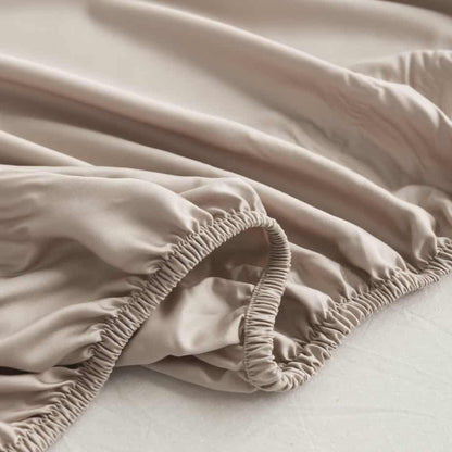 Beige bamboe Hoeslaken Premium - t/m 30cm - 400TC Tanboocel - Soft Taupe