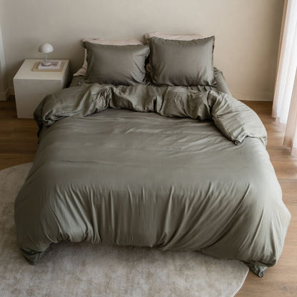 TENCEL™ Twill Dekbedovertrek Olijfgroen