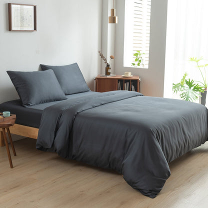 Donkerblauw Bamboe Beddengoedset 2-persoons – 400TC Tanboocel - Space Blue