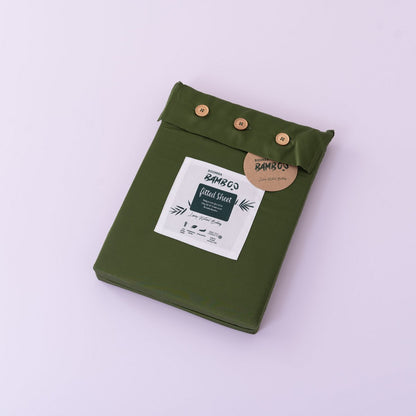 Donkergroen Bamboe Beddengoedset 1-persoons – 400TC Tanboocel - Deep Moss