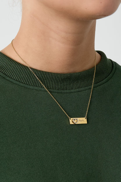Ketting met plaatje en hart