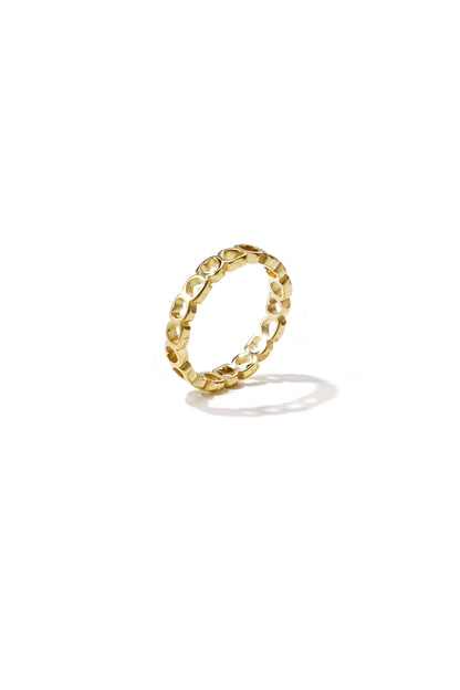 Ring met rij lege hartjes