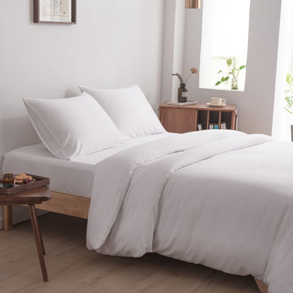 Wit bamboe dekbedovertrek Premium - 400TC Tanboocel - 100% bamboe - Coco white -