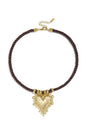 Gevlochten roestvrijstalen ketting met hartje, eenvoudige dagelijkse serie, dames sieraden