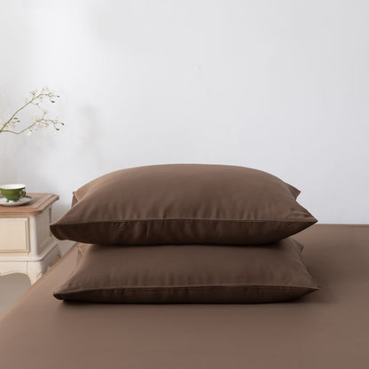 Donkerbruin Bamboe Beddengoedset 2-persoons – 400TC Tanboocel - Coffee Brown