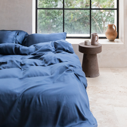 TENCEL™ Twill Dekbedovertrek Donker Blauw