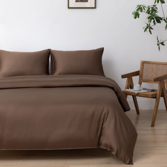 Donkerbruin Bamboe Beddengoedset 2-persoons – 400TC Tanboocel - Coffee Brown