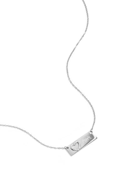 Ketting met plaatje en hart