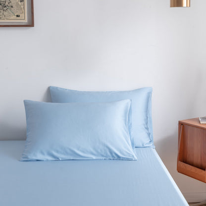 Lichtblauw bamboe Kussenslopen Premium - 400TC Tanboocel – Set van 2 - Sky Blue