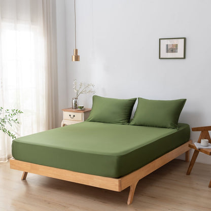 Donkergroen Bamboe Beddengoedset 2-persoons – 400TC Tanboocel - Deep Moss