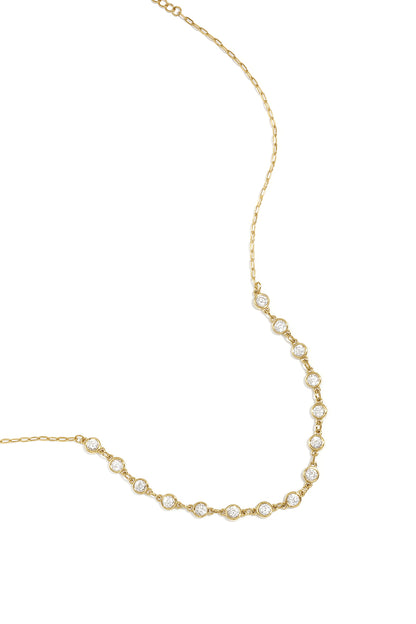 Ketting met ronde zirkonia steentjes