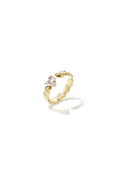 Ring met wisselende harten en zirkonia