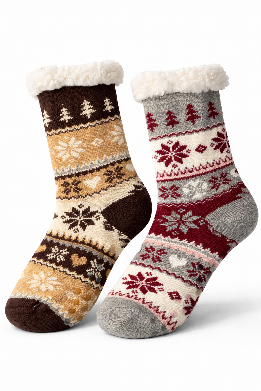 2 paar Anti-slip huissokken dames – warm & comfortabel