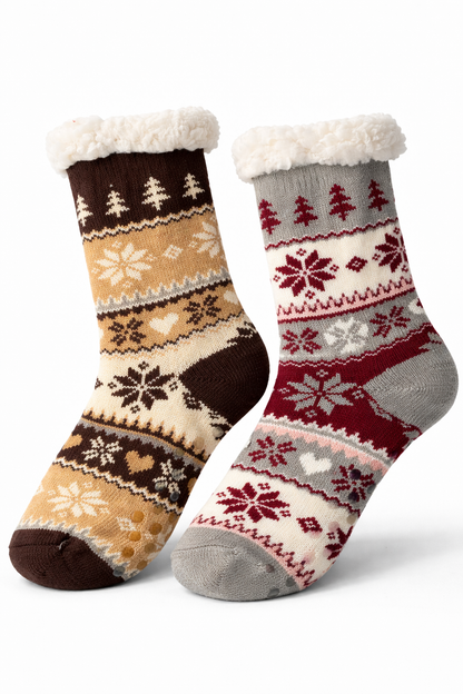 2 paar Anti-slip huissokken dames – warm & comfortabel