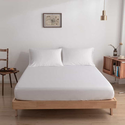 Wit bamboe Hoeslaken Premium - t/m 30cm - 400TC Tanboocel - Coco White