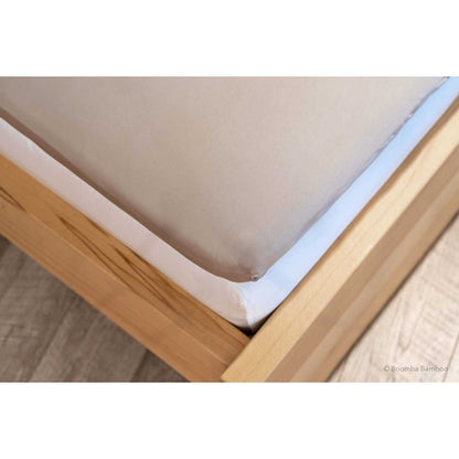 Beige bamboe Hoeslaken voor Topdekmatras Premium – 400TC Tanboocel – 100% bamboe – Soft Taupe