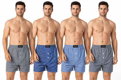 4 stuks Wijde boxershorts heren – los & comfortabel