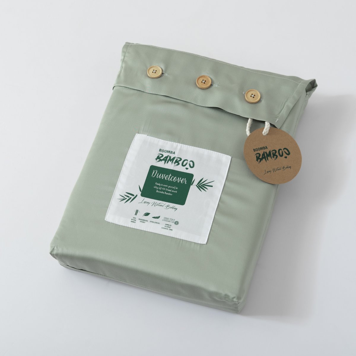 Lichtgroen bamboe dekbedovertrek Premium - 400TC Tanboocel - 100% bamboe - Sage Green