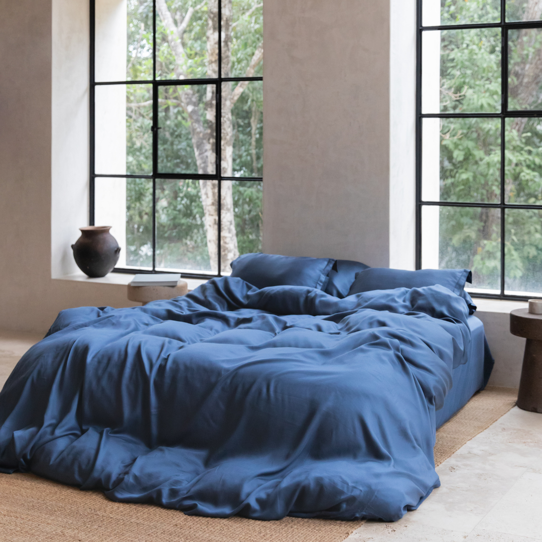 TENCEL™ Twill Dekbedovertrek Donker Blauw