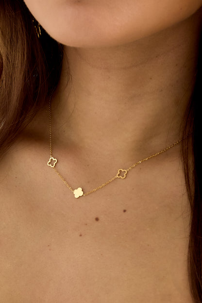 Necklace clovers  Gold Color Stainless Steel