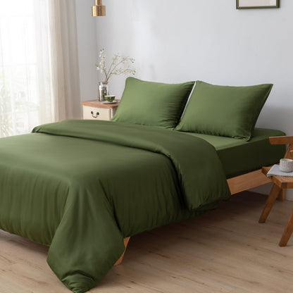 Donkergroen Bamboe Beddengoedset 2-persoons – 400TC Tanboocel - Deep Moss