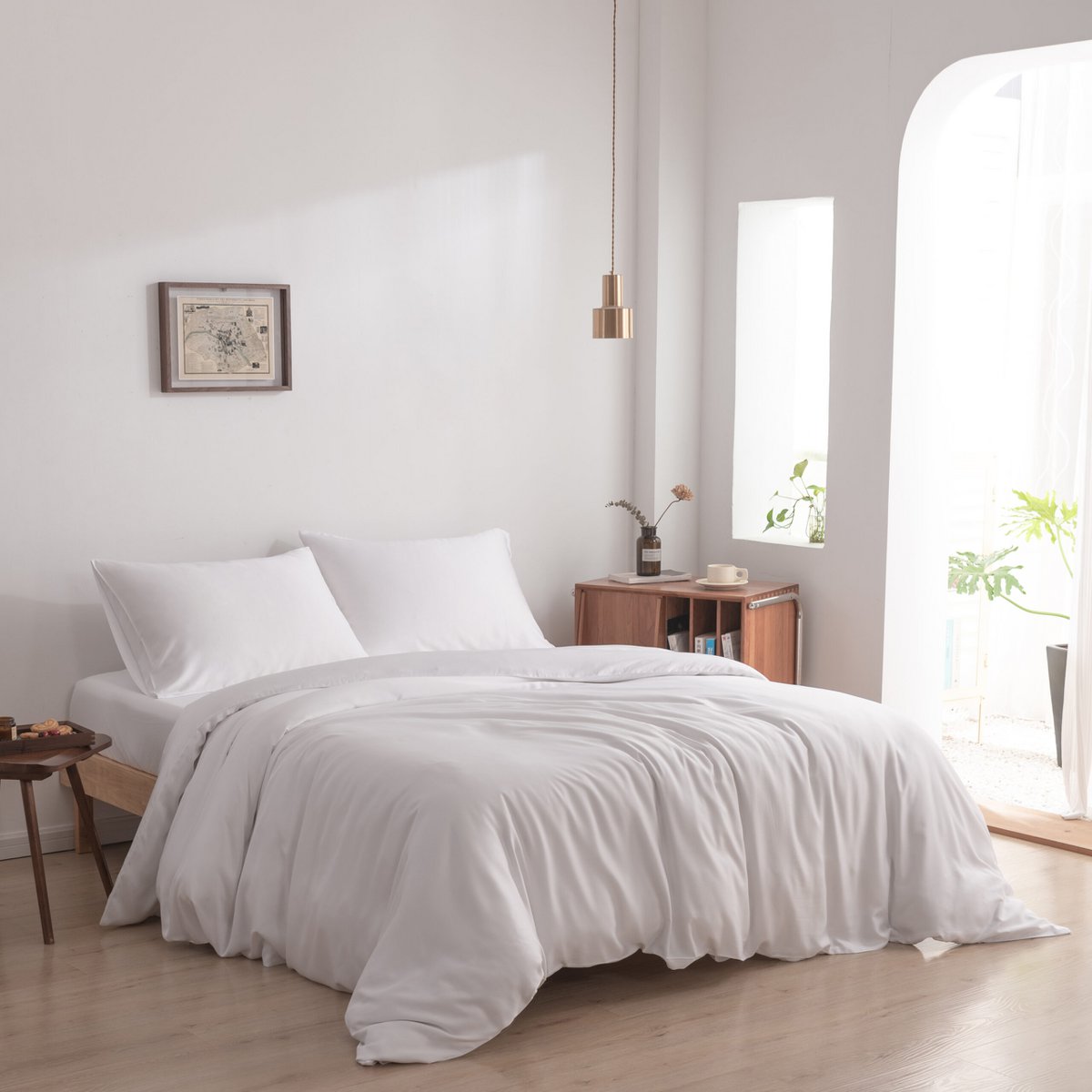 Wit Bamboe Beddengoedset 2-persoons – 400TC Tanboocel - Coco White
