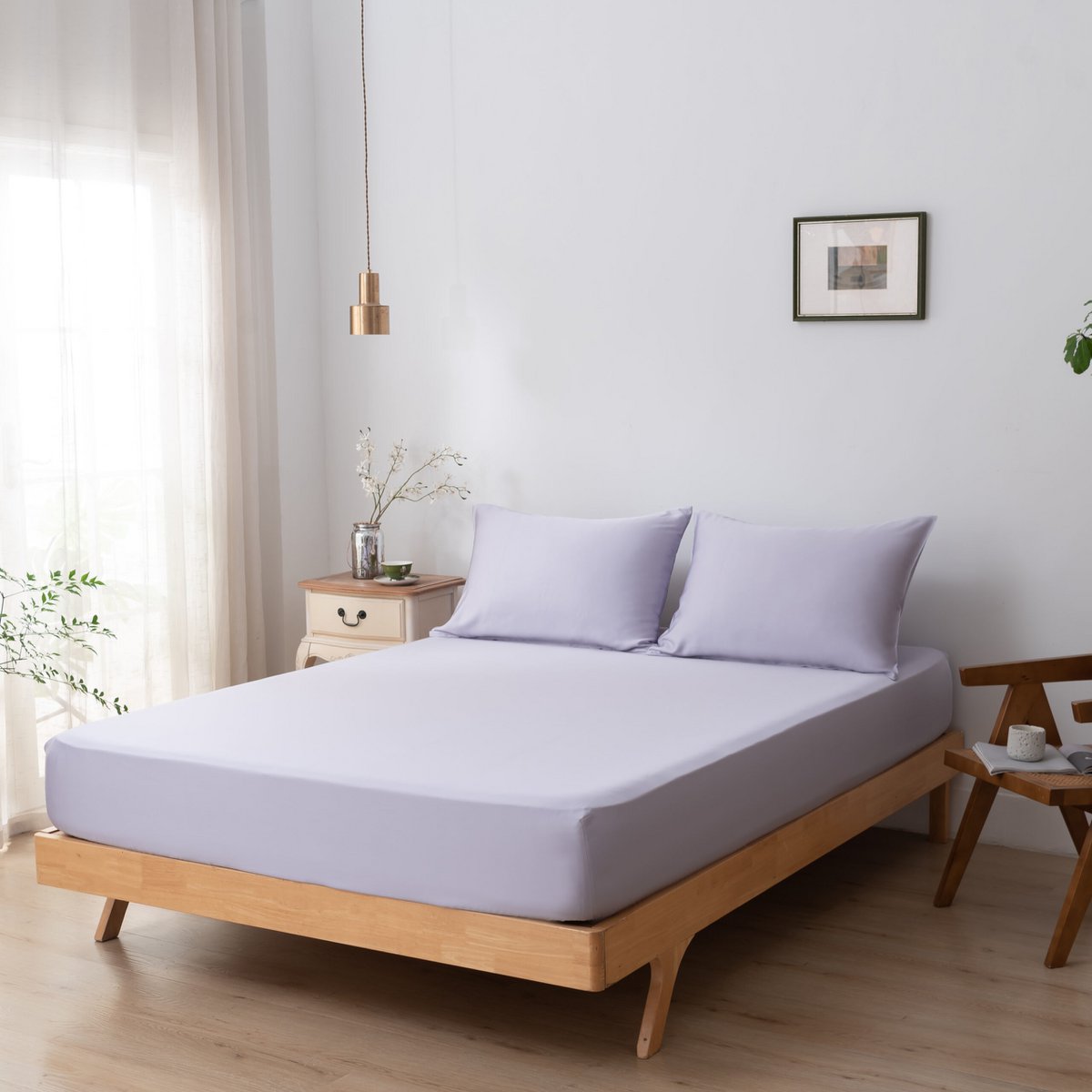 Lila bamboe Hoeslaken Premium - t/m 30cm - 400TC Tanboocel - Lavender Mist