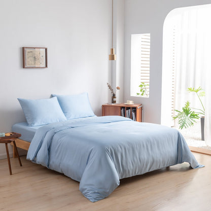Lichtblauw Bamboe Beddengoedset 2-persoons – 400TC Tanboocel - Sky Blue