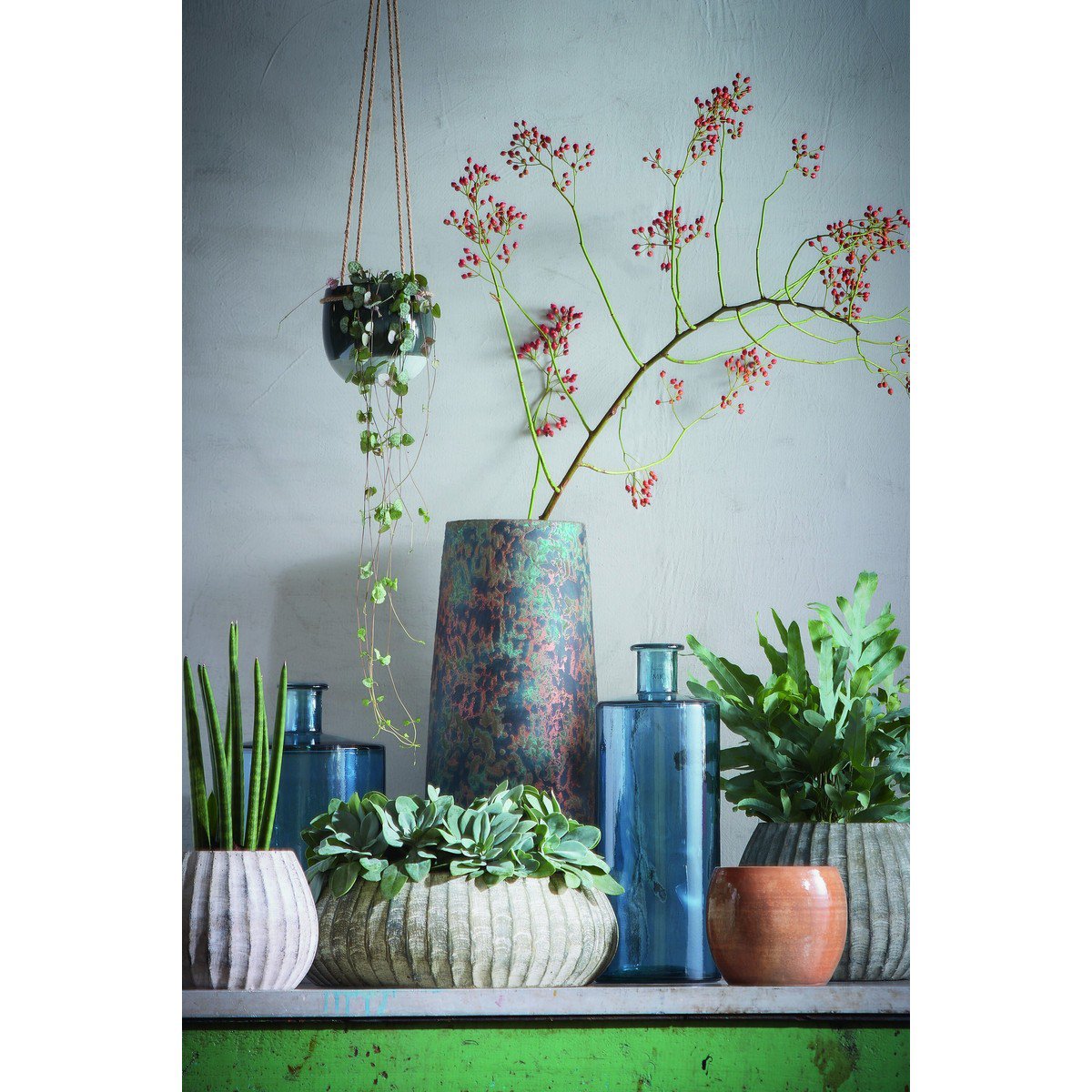 Decoratieve fles Guan Blauw