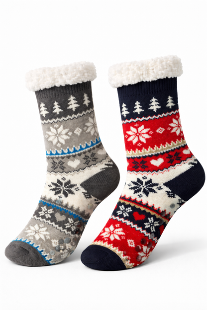 2 paar Anti-slip huissokken dames – warm & comfortabel