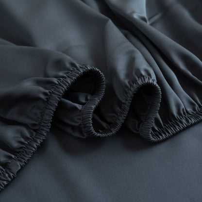Donkerblauw bamboe Hoeslaken voor Topdekmatras Premium – 400TC Tanboocel – 100% bamboe – Space Blue