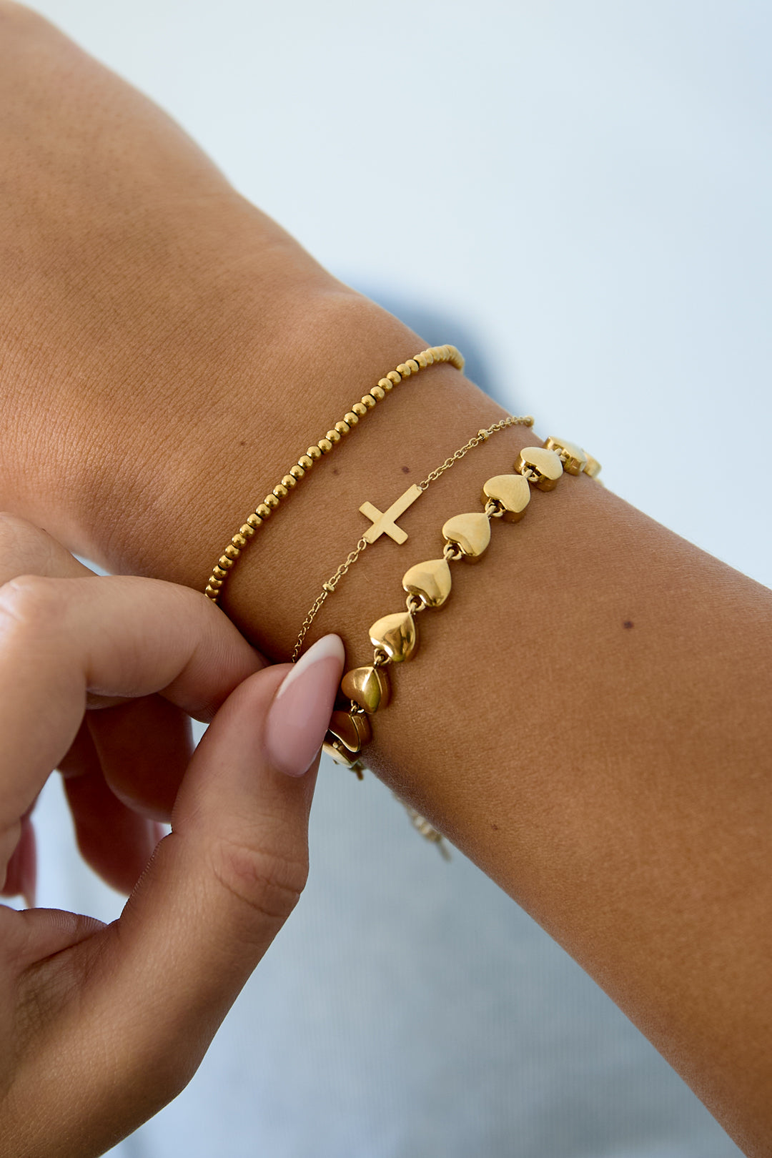 Bracelet Classic Cross Gold Color Stainless Steel
