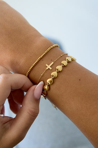 Bracelet Classic Cross Gold Color Stainless Steel
