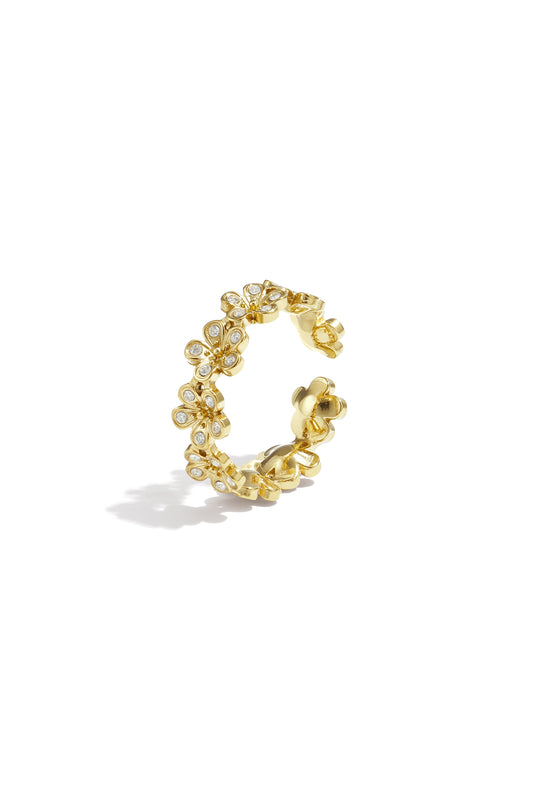 Ring madeliefjes belegd met steentjes