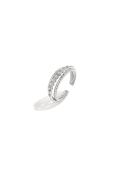 Dubbele ring met kleine steentjes