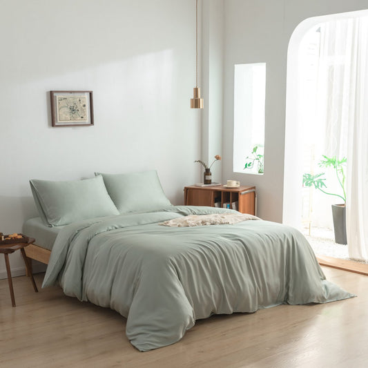Lichtgroen Bamboe Beddengoedset 1-persoons – 400TC Tanboocel - Sage Green