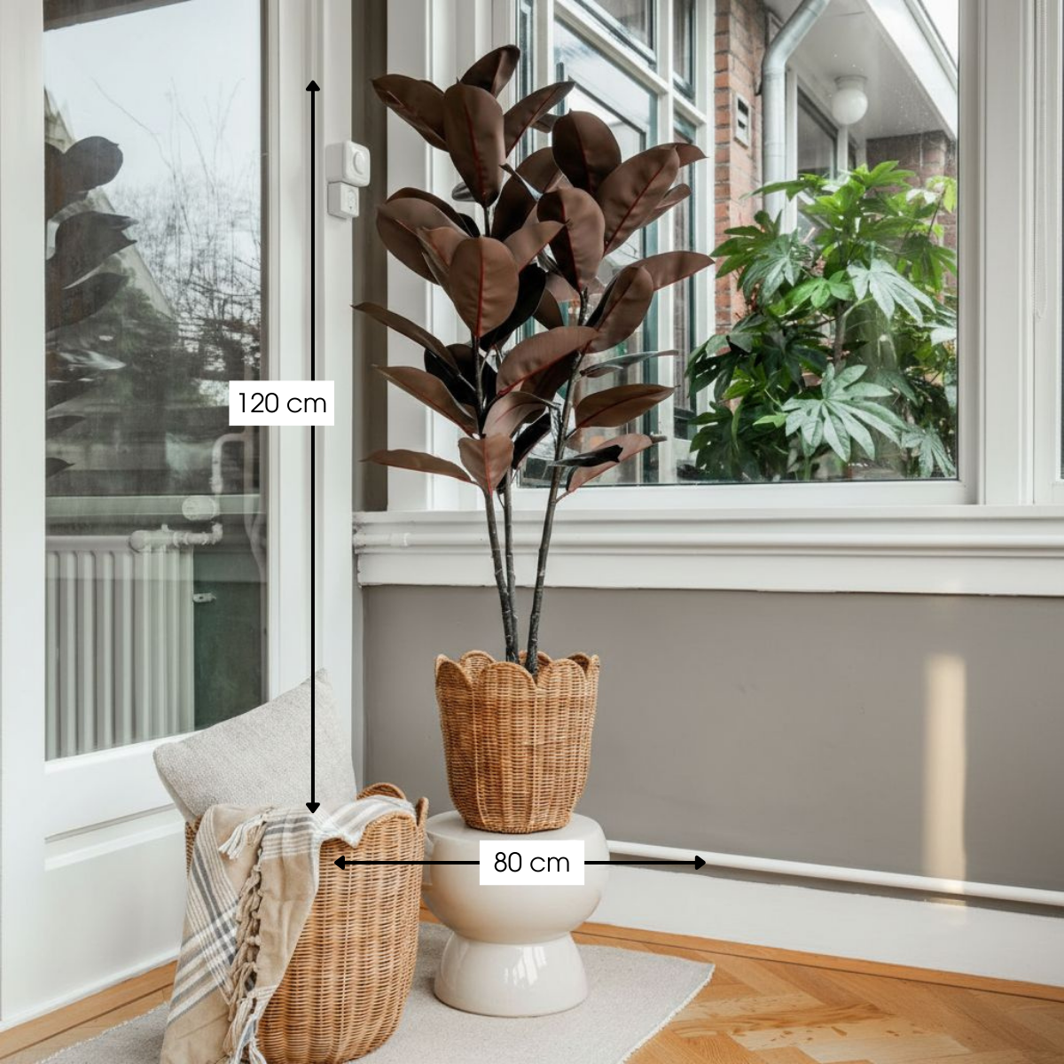 Künstliche Pflanze Gummibaum Rot – SAMTEX