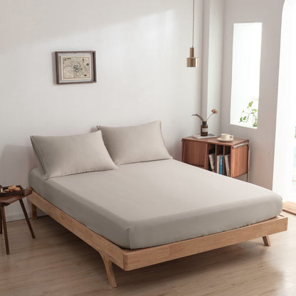 Beige Bamboe Beddengoedset 1-persoons – 400TC Tanboocel - Soft Taupe