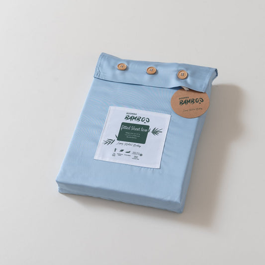 Lichtblauw Bamboe Hoeslaken voor Topdekmatras Premium – 400TC Tanboocel – 100% bamboe – Sky Blue