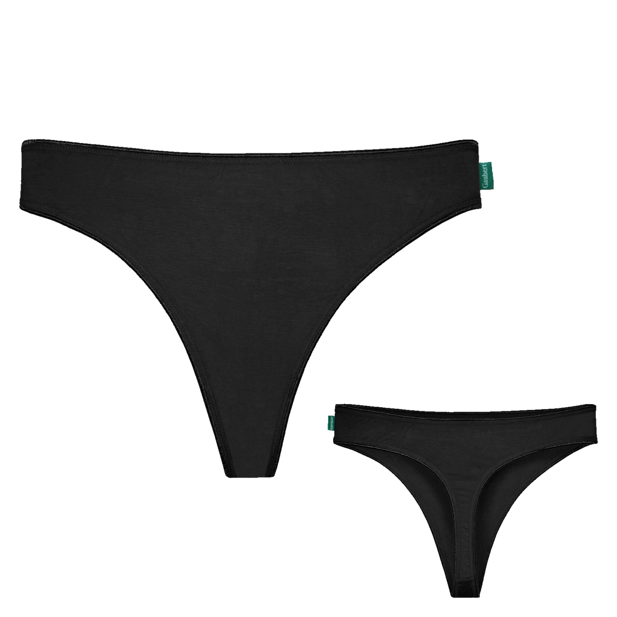 Gaubert Naadloze Bamboe String Slips - Zwart - 2 Stuks