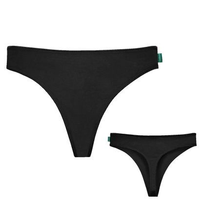 Gaubert Naadloze Bamboe String Slips - Zwart - 2 Stuks