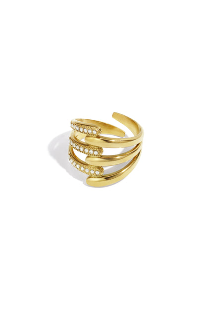 Roestvrijstalen statement ringen, casual, dagelijks, eenvoudig, serie, damessieraden